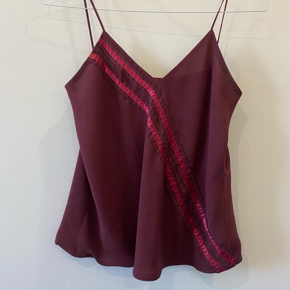 Burgundy camisole with pink diagonal stripe - Picture 4 of 4